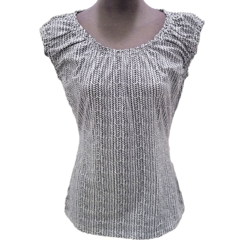 NWOT ANN TAYLOR LOFT PEASANT CAT SLEEVE SCOOP NECK TOP SZ. M